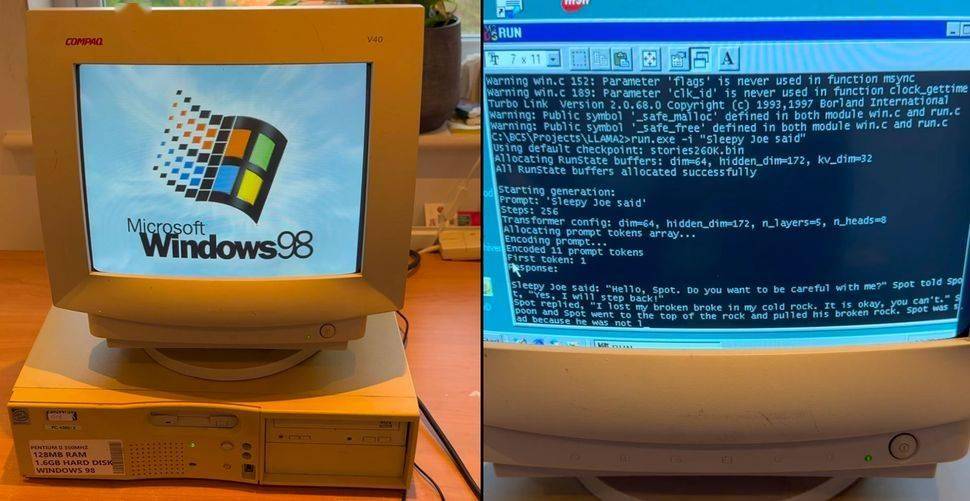 不可思议！Windows 98古董机挑战极限，成功驱动大型AI模型，科技界为之震动